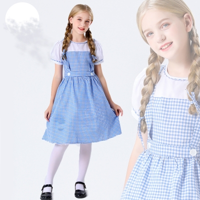 Wizard Of Oz Dorothy Plays A Medieval Maid In Pastoral Character Children Costume YM0917