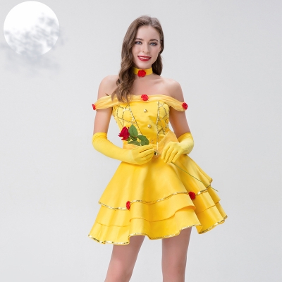 Sexy Snow White Fairy Tale Belle Princess Dress Drama Stage Costume YM8722