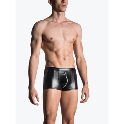 Patent Leather Zipper Black Short Pant Slim Men's Leggings Thin Nightclub N805