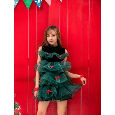 Christmas Green tree cosplay costume m1116