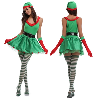 New Green Dress Sexy Christmas Costumes M1113