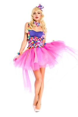 Fancy Pink Dance Costume Dress M4994