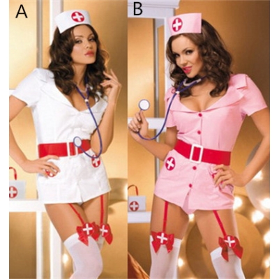 Pink/White Naughty Nurse Costume M6178