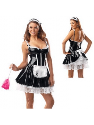 vinyl lace maid costume M4286
