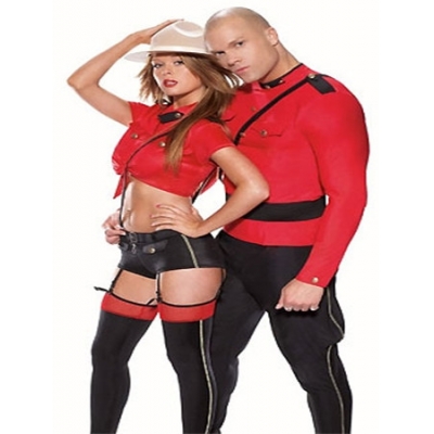 Sexy Red Men Cop Costume M4439