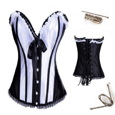white color with black strips steel corset m1918