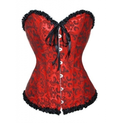 sexy red embroidered corset M1782
