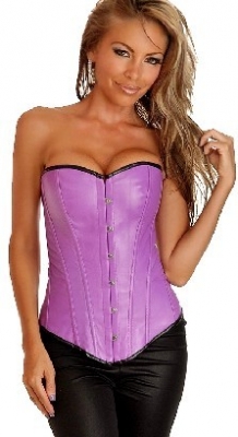 purple ladies leather corset m1988F