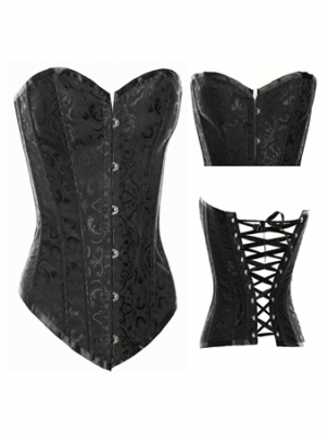 sexy black jacquard corset m1835C