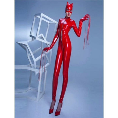 Sexy catwoman PVC leather jumpsuit M7016A