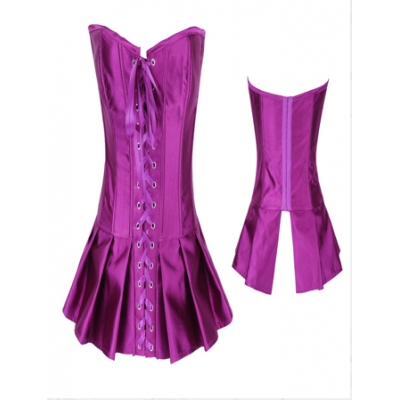 Sexy purple satin corset m1245g