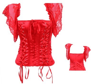 red corset with lace shoulder m1945C