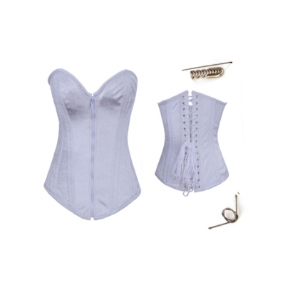 white satin corset with zipper front m1943c