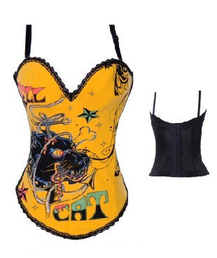 yellow color sexy cotton straps corset m1936C