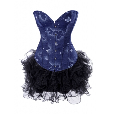 hot sale blue corset with skirt m1999