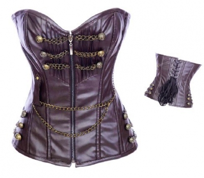 hot sale coffee leather corset m1985