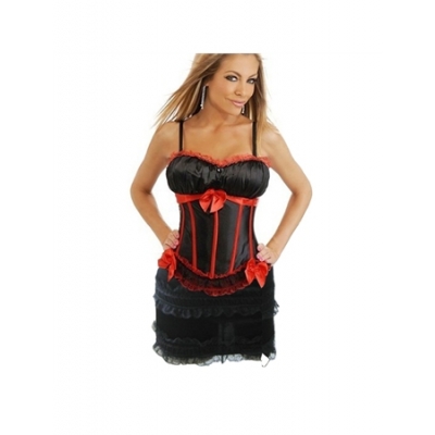 sexy satin corset with skirt 1753H
