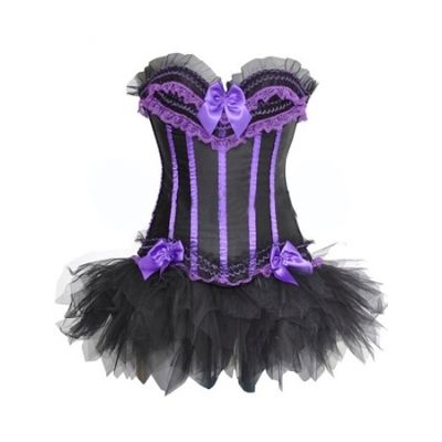 sexy satin corset with skirt m1700d