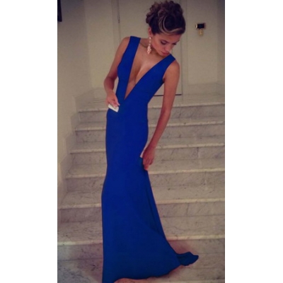 Fashion Design Blue Maxi Dress M3982a
