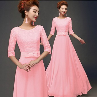 Top Pink Fashion Design Long Gown Dress M3958b