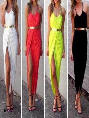 2014 New Arrival Sexy Four Colors Evening Party Maxi Long Dress M3843