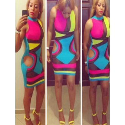 Casual Adult Party Fashion Bandage Bodycon Dress M3819