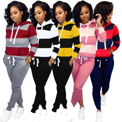 Autumn Winter Thick and fluffy Hoodied Women's set Tracksuit m6005