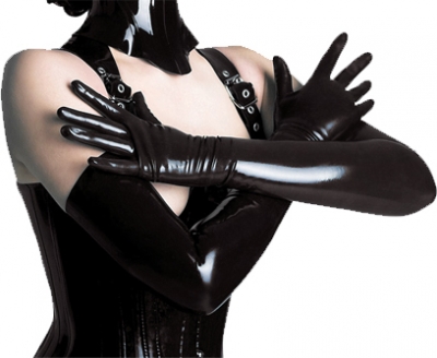 Black artificial sexy leather gloves XX625