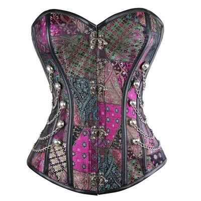 Steampunk Overbust Lace Up Steel Boned Corset  M1360