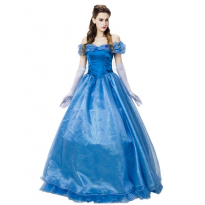 2016 Blue Adult Cinderella Cosplay Costume