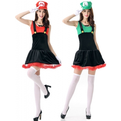 Women 2 Colors Mario Costumes M40215
