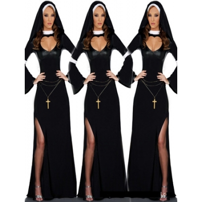 New Arrival Black Nun Long Cosplay Costume