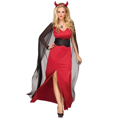 Halloween Long Red Devil Costume M40271