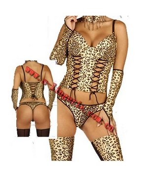 sexy leopard print corset M1577
