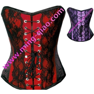 Women satin lace-up back corset M1620