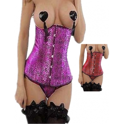 sexy embroidered satin corset M1732