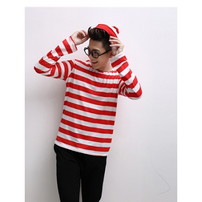 Casual  lovely red and white clothes M40303